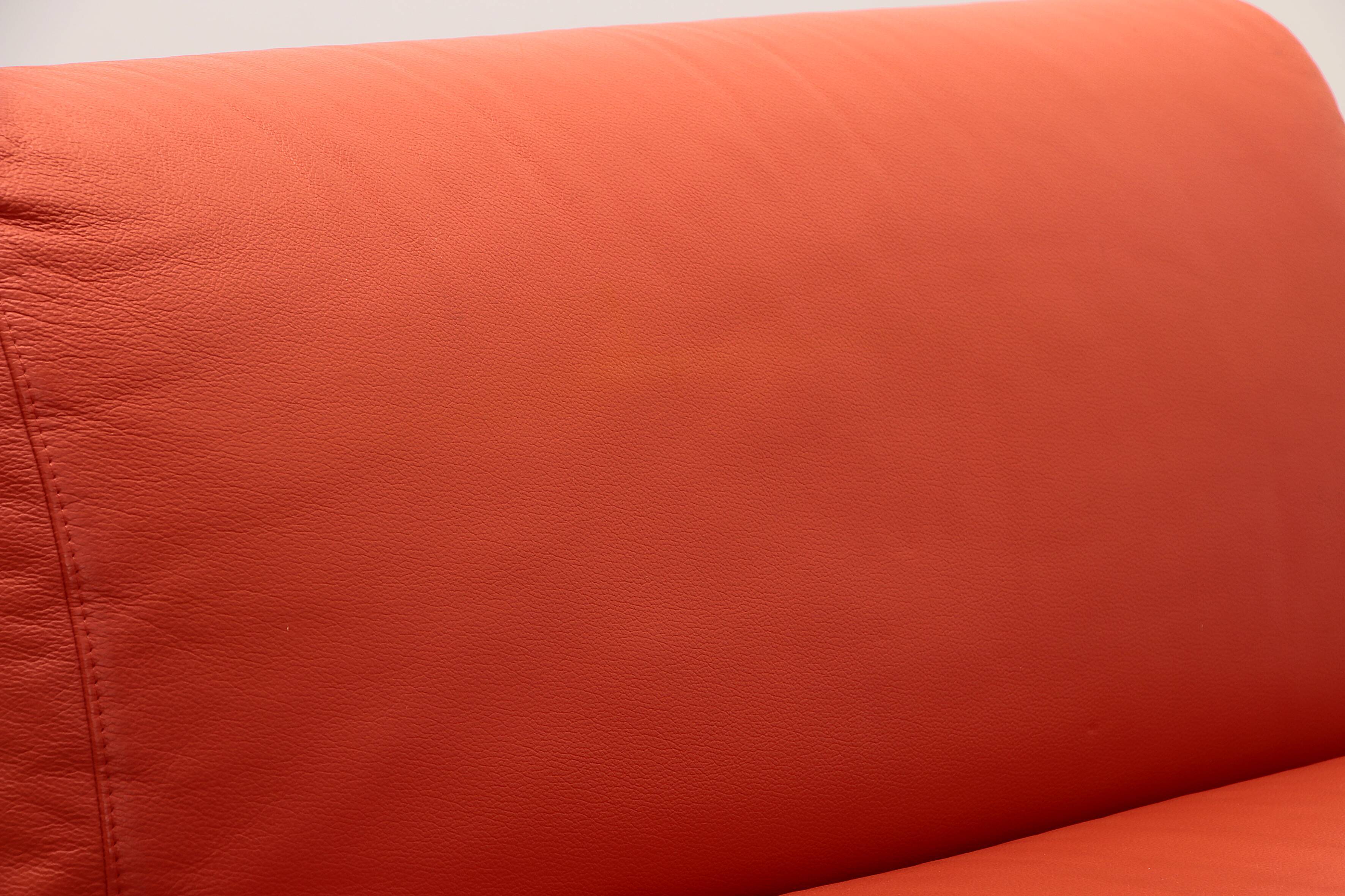 Mario Bellini Amanta modular sofa in orange leather for C&B Italy, 1960s