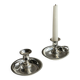 Pair of small antique silver-plated candlesticks D12 H8