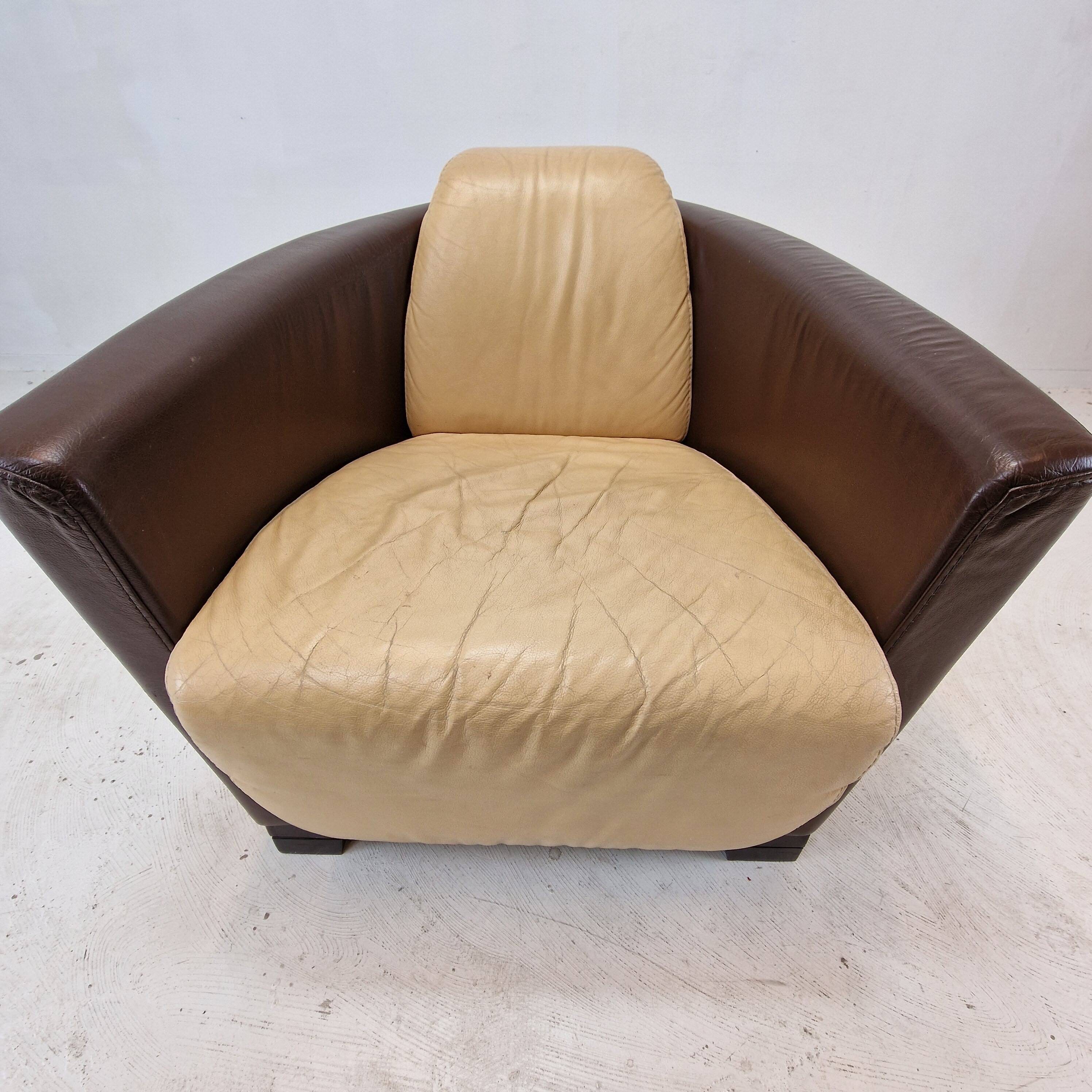 Set of 2 Calia Club or Lounge Chairs, Italy 1980's