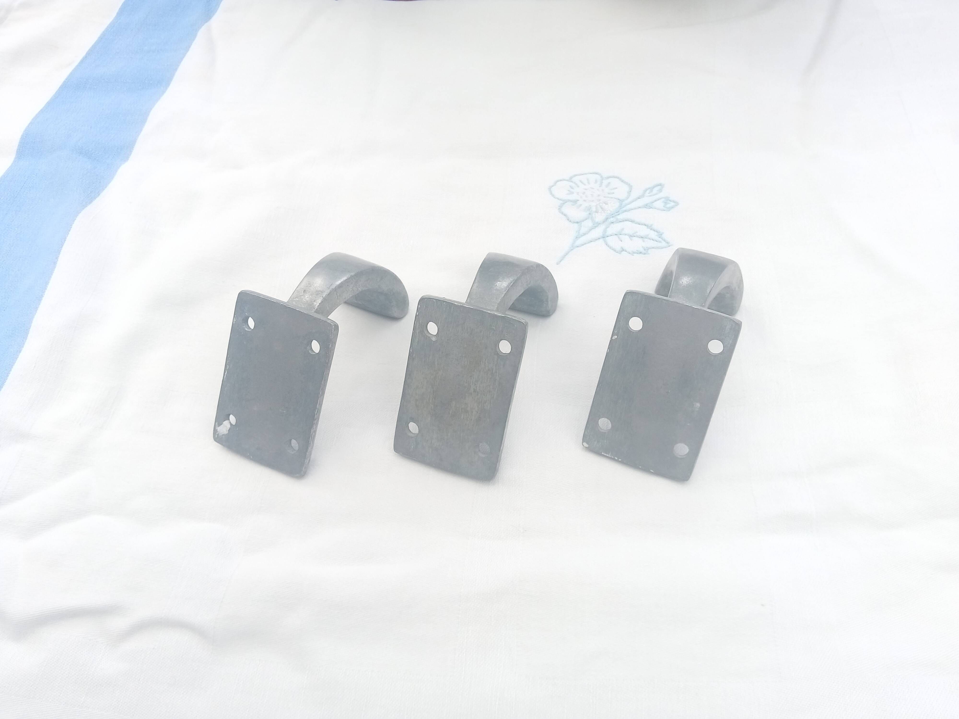 Set of 3 old coat hooks