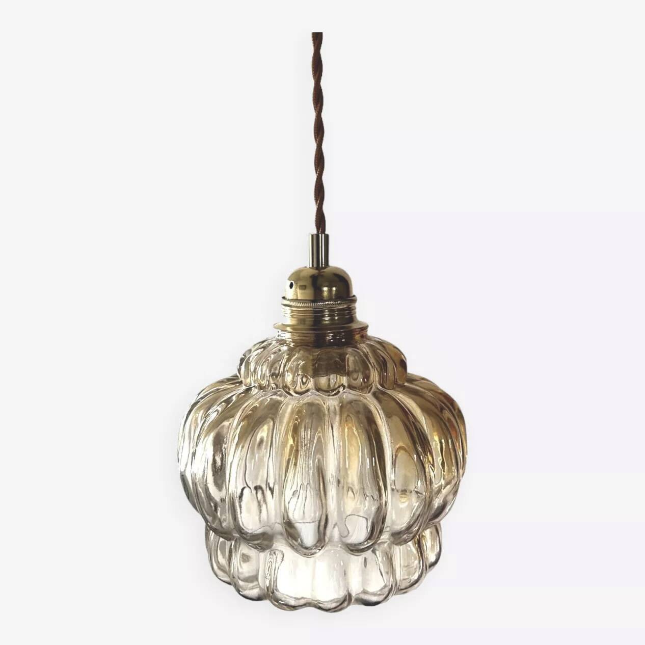 Amber glass pendant light