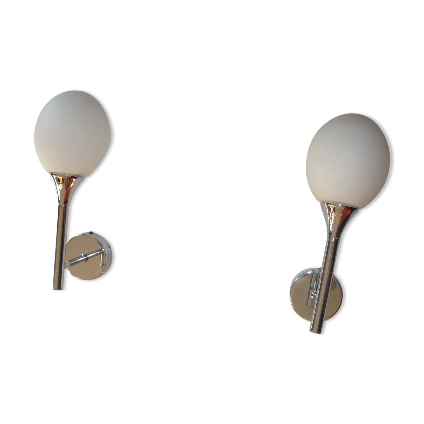 Paire d'appliques chromées 1970