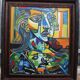 1970s Cubist Oil Painting