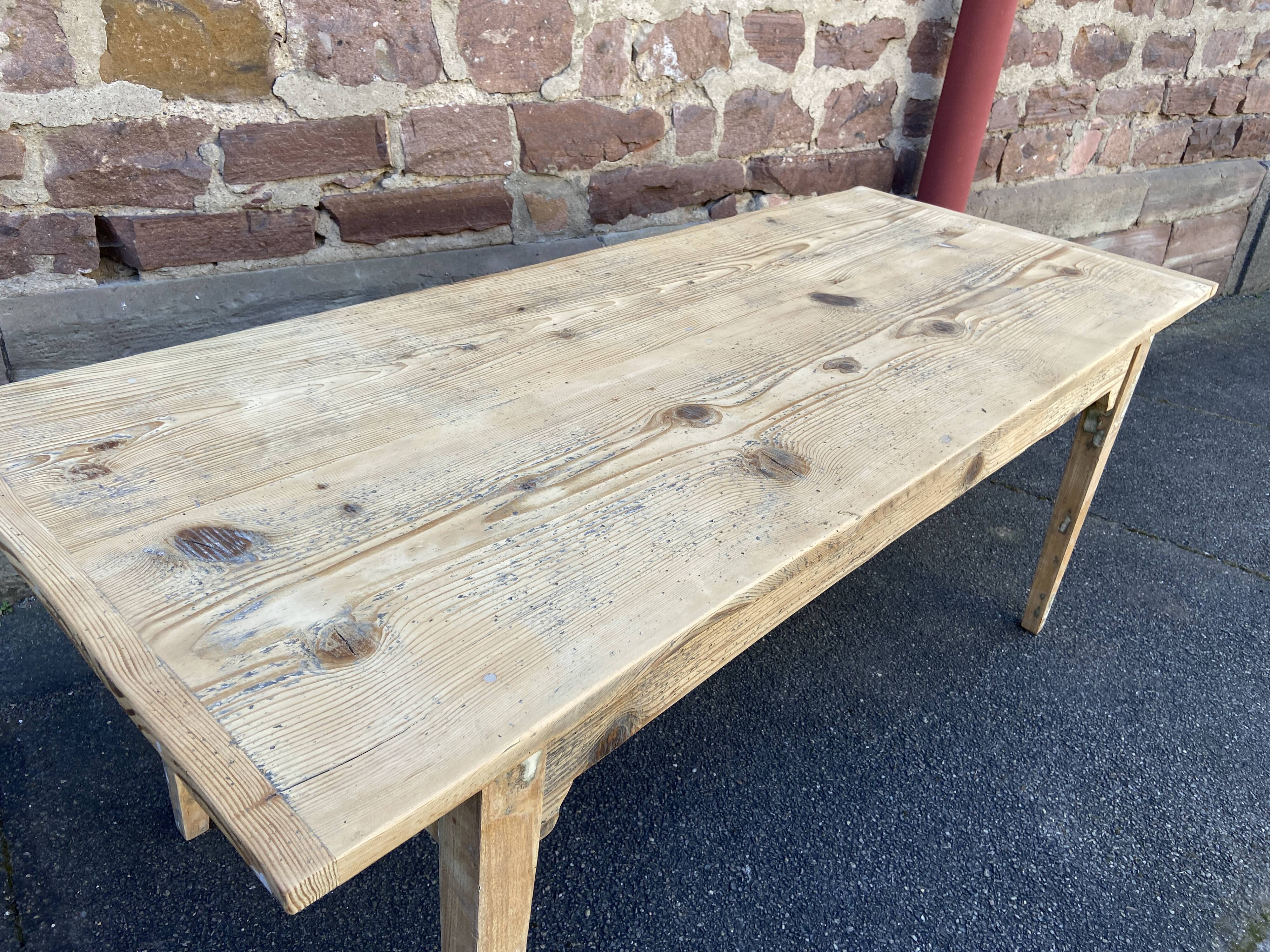 large farmhouse table Alsace 190cm fir 1900