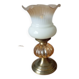 Lampe à poser ambiance rétro, globe tulipe création unique