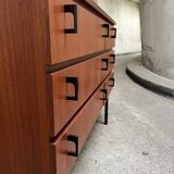 Vintage wood veneer chest of drawers 1960
