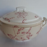 Soup pattern "Chevrefeuille" iron earth, Salins, porcelain