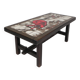 Square tile table from Vallauris, signed Dan with an image of a fantastic bird, 1960s.
