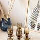 6 glasses in smoked glass foot