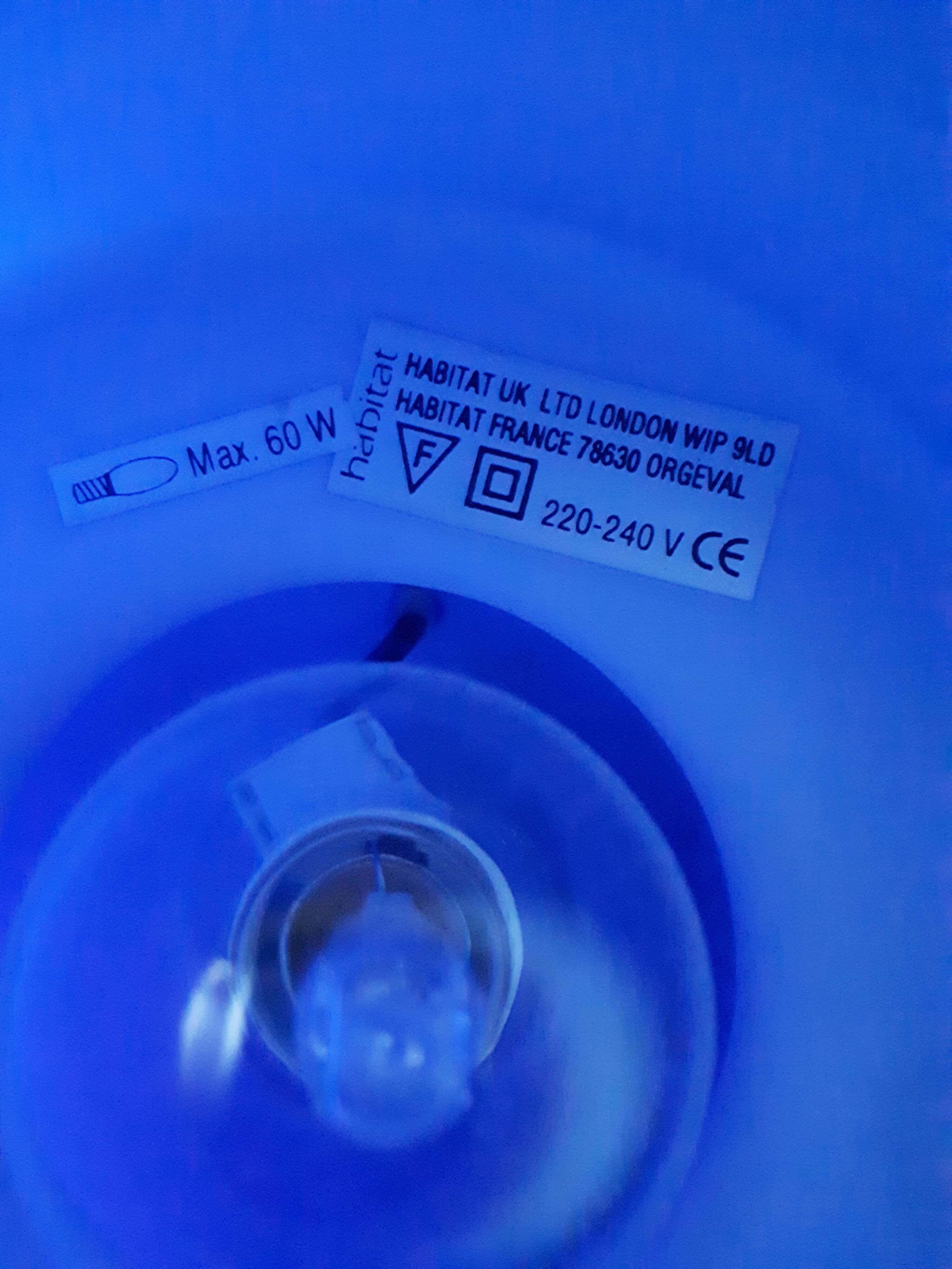 Blue champion lamp brand Habitat 80s