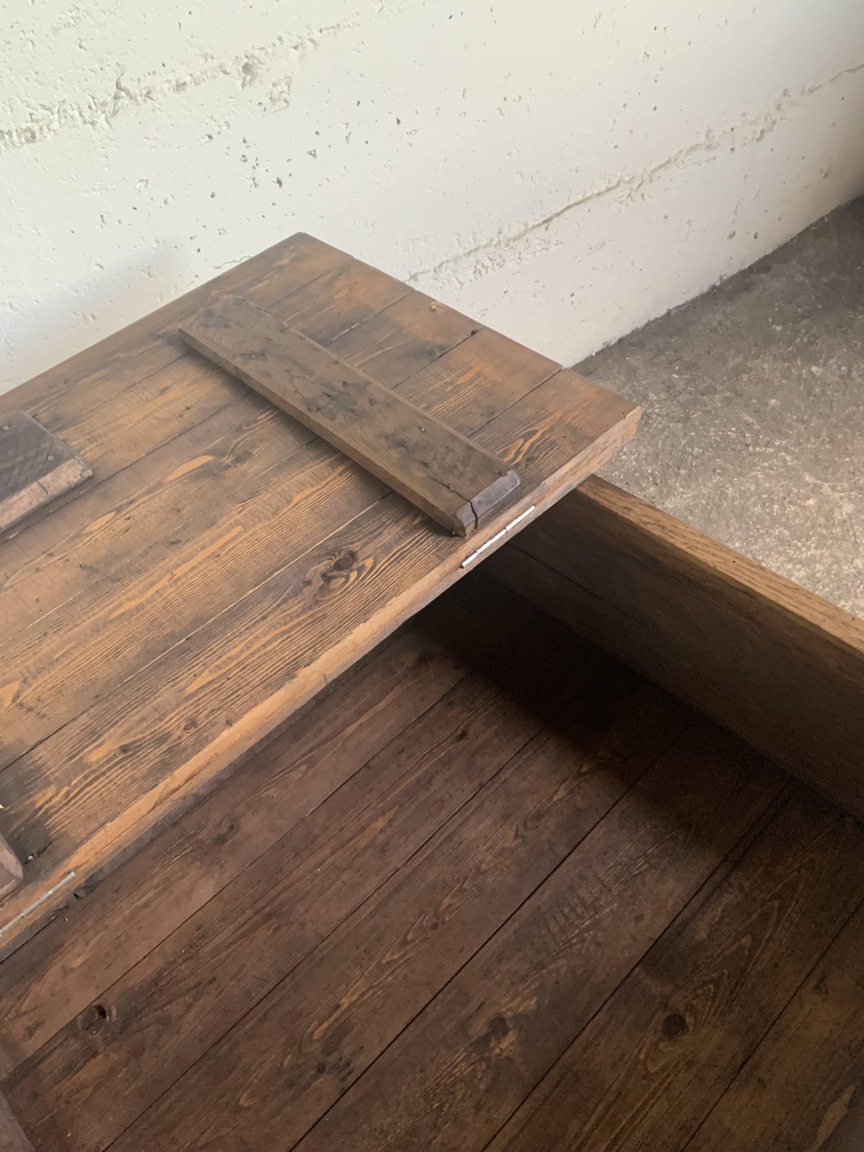 Coffee table with a key storage compartment.
