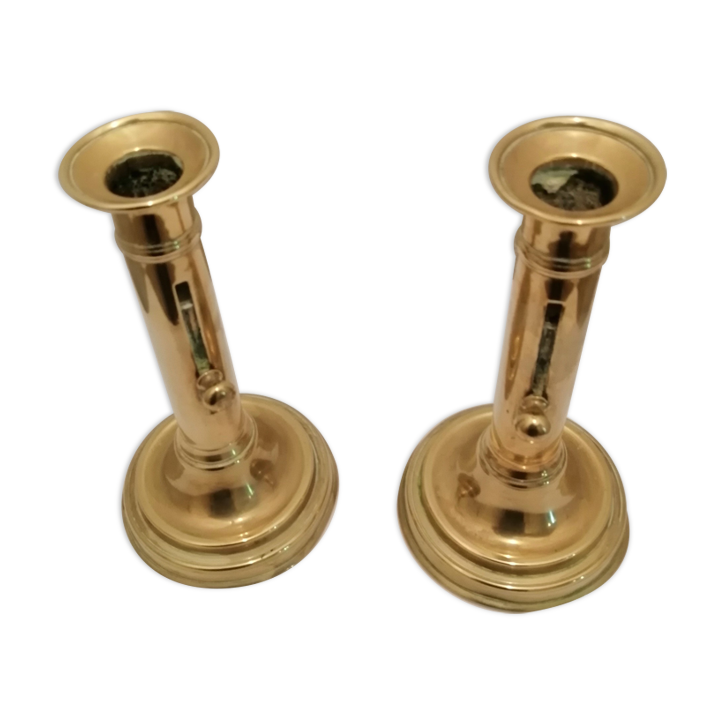 Pair of copper candle holders