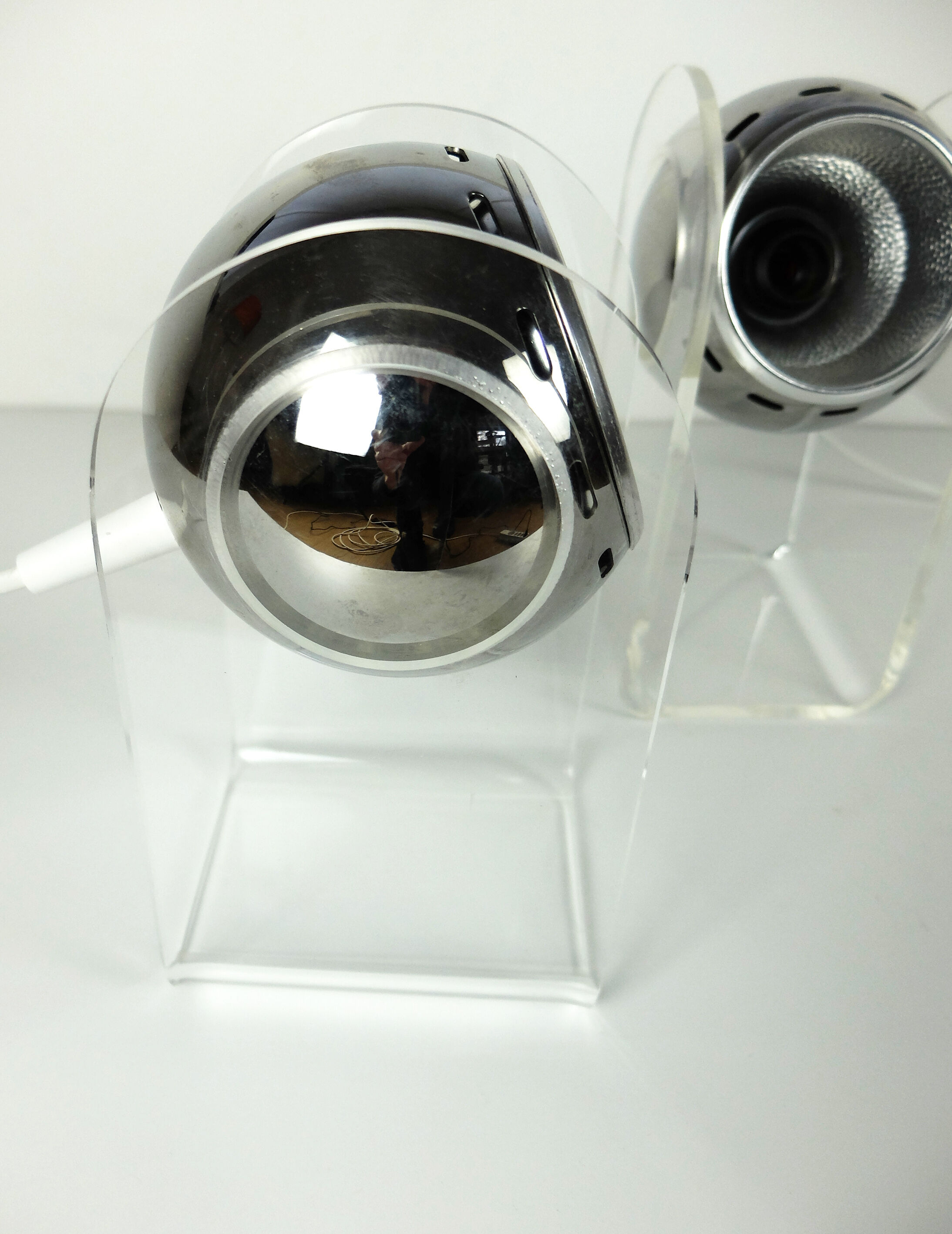 Pair of table lamps Space Age plexiglass sphere, 1960/70