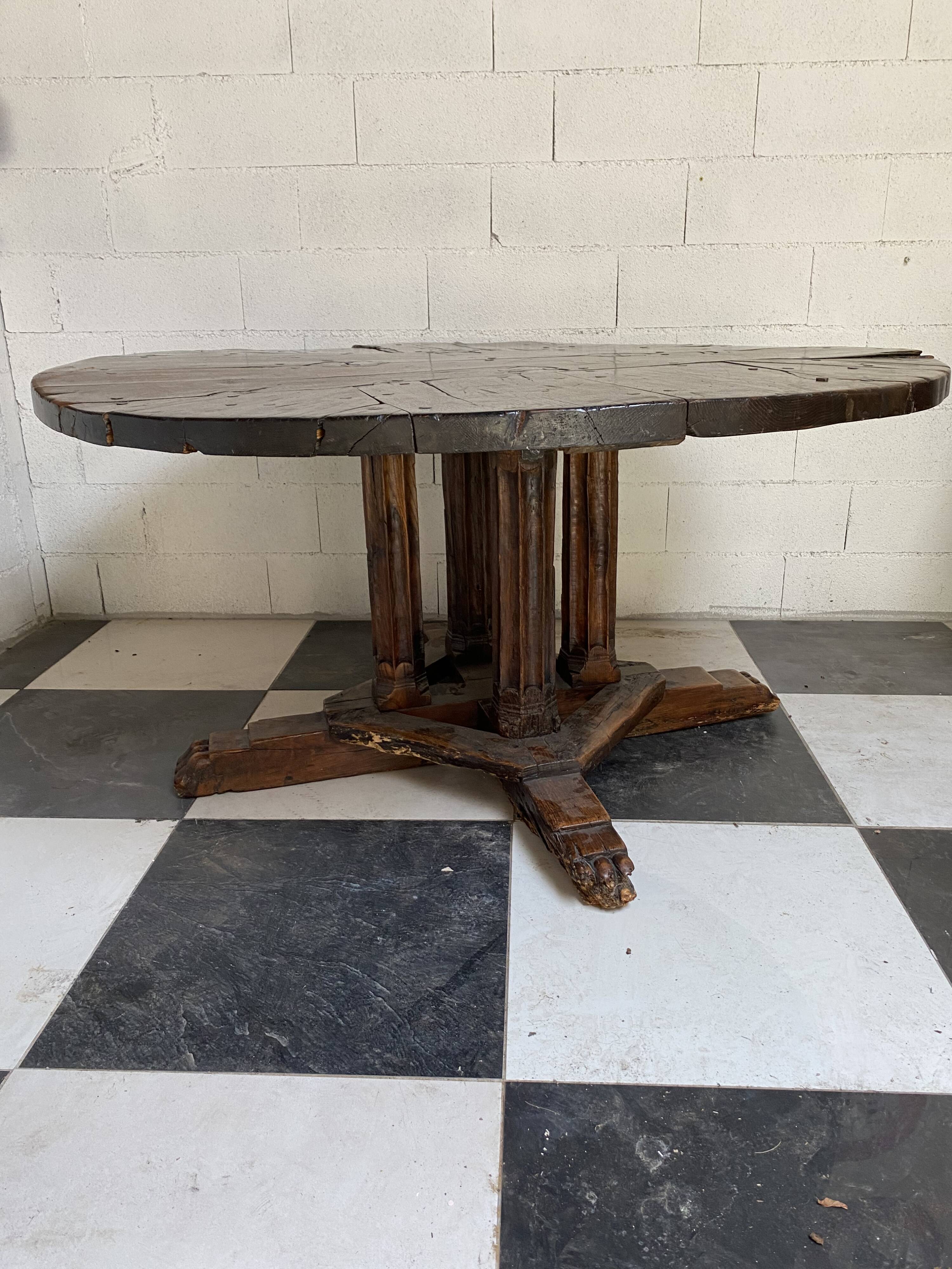 Medieval Gothic round table high period castle