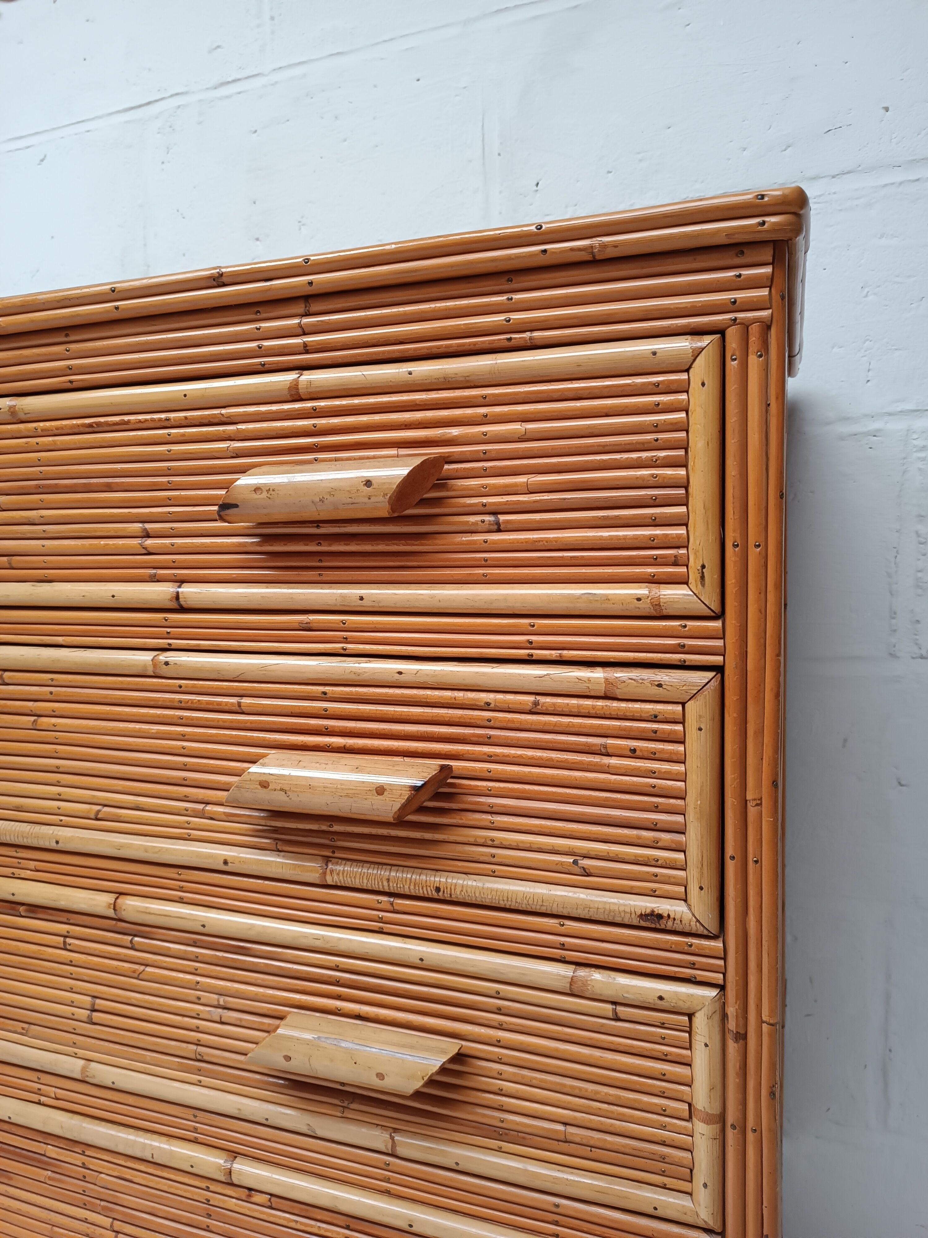 Rattan chest of drawers 60s-70s