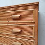Rattan chest of drawers 60s-70s