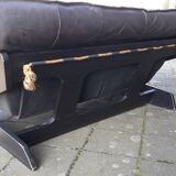 Corde de bois cuir canapé vintage