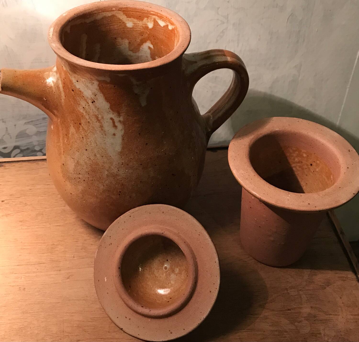 Mallet pottery teapot in Puisaye stoneware