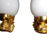 chandelier and its golden bronze brass wall lights