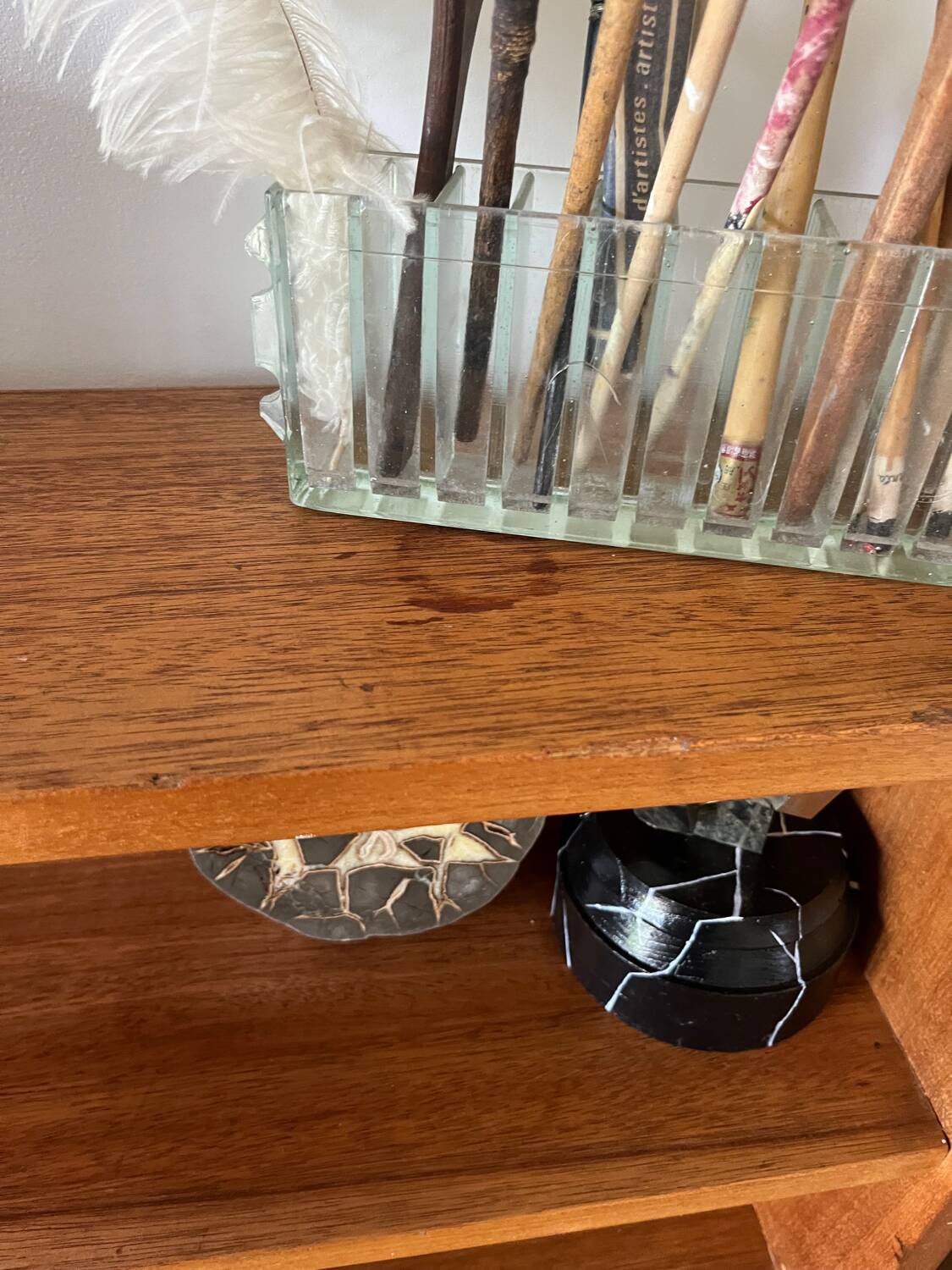 Shelf, solid wood bookcase, 1960s