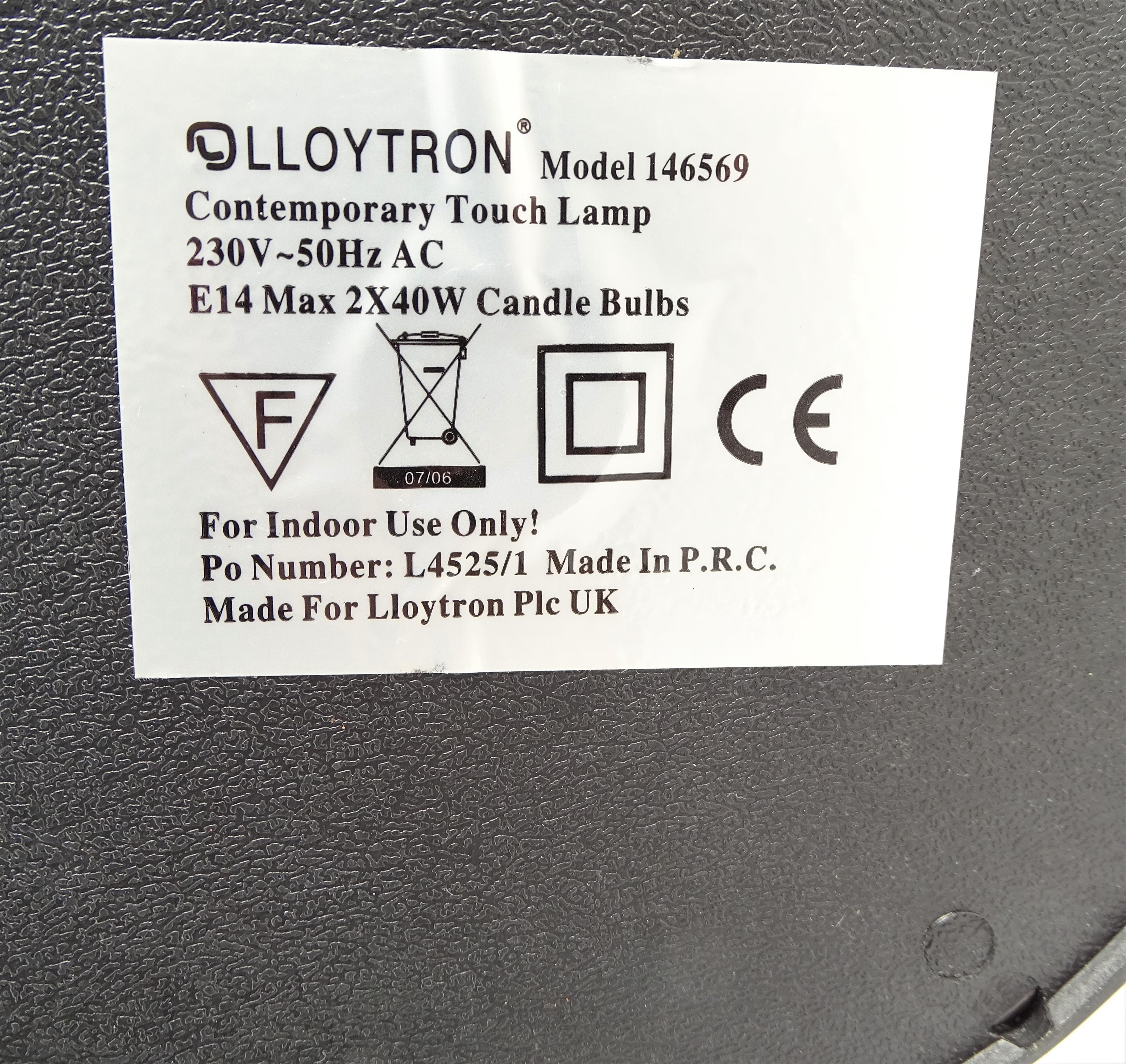 Lloytron metal and glass desk lamp