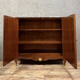 Louis XV style crossbow sideboard in noble wood marquetry circa 1850
