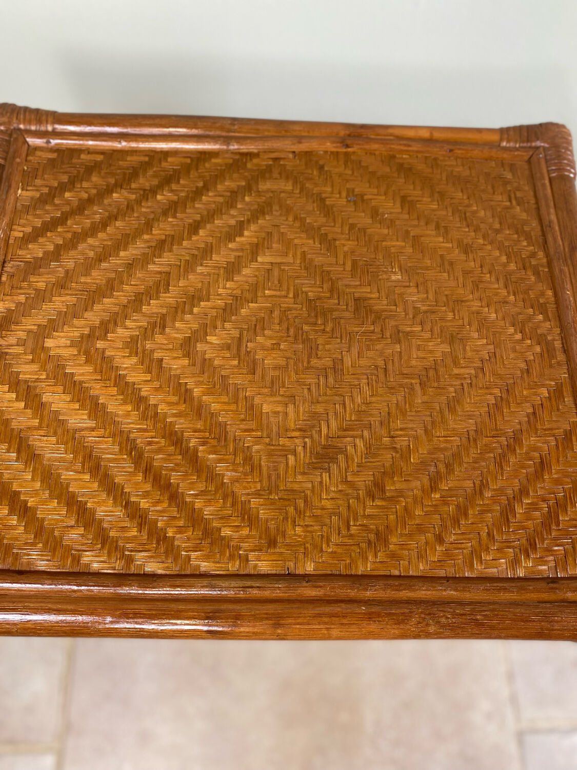 Nest of tables in rattan