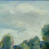 Katarina Fontaine, Swedish Modern Landscape, Oil on Panel, 1950s, Framed