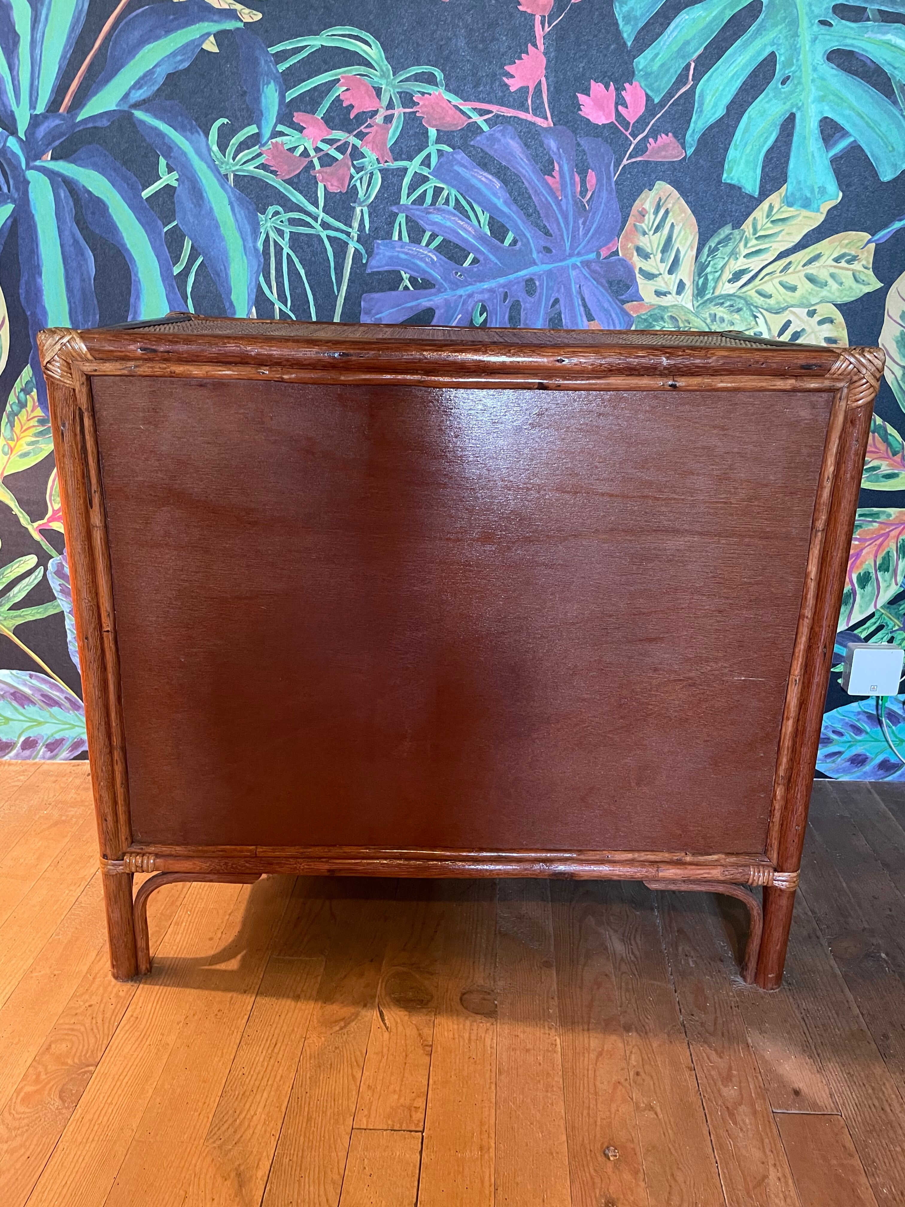 Commode osier et rotin