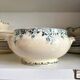 Salad bowl, soup tureen E. Bourgeois in blue ironstone