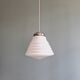 Art Deco conical pendant light in white opaline, 1920s-30s