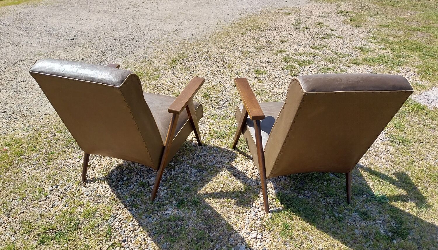 Midcentury green sky armchair