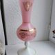 Opaline pink vase with cameo and gilding, 35cm