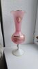 Opaline pink vase with cameo and gilding, 35cm