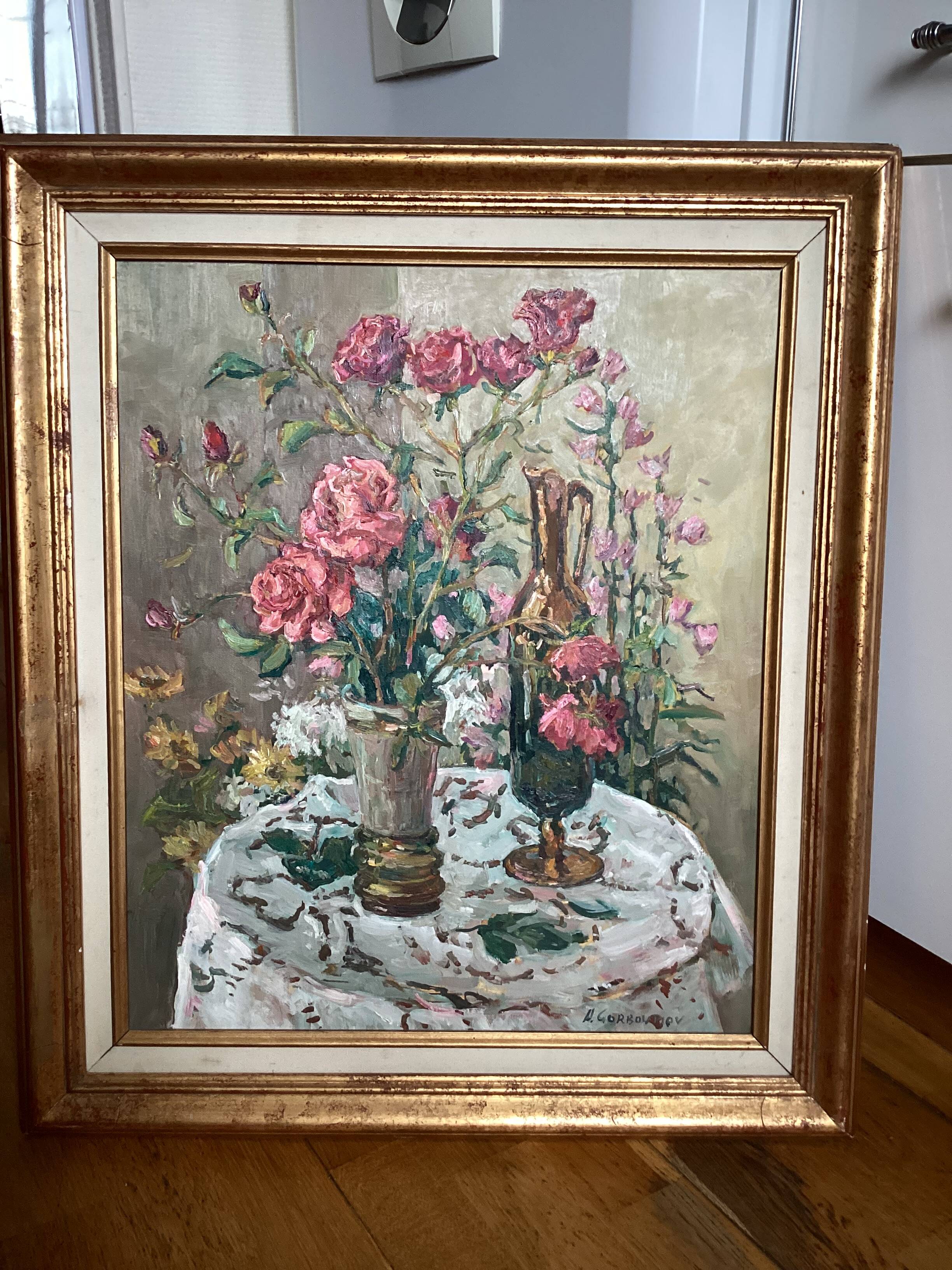 Oil painting on canvas, signed, dimensions: height - 70 cm - width - 60 cm