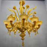 Large Venetian Murano Glass Chandelier 10 Lights 1950’s