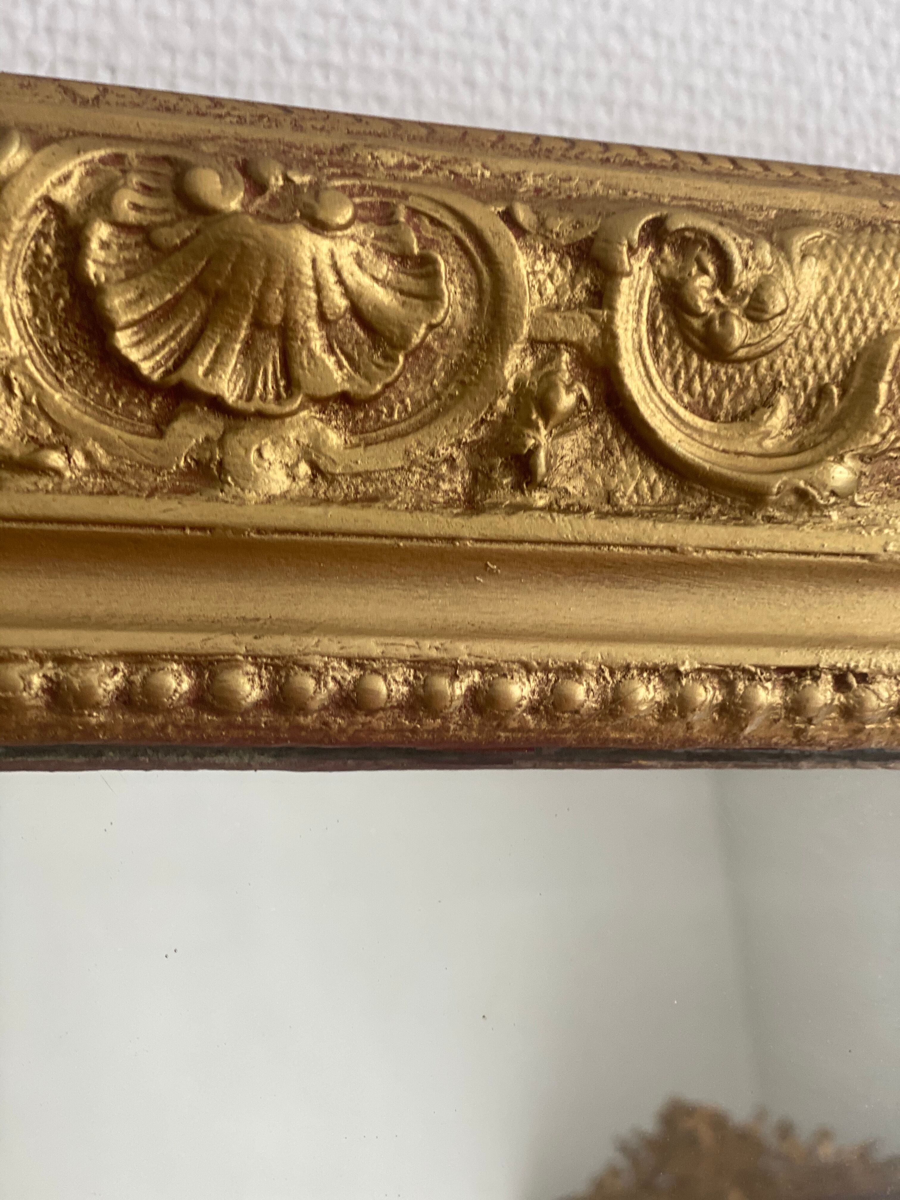 Old rectangular mirror Louise Philippe gilded fireplace 115x156cm