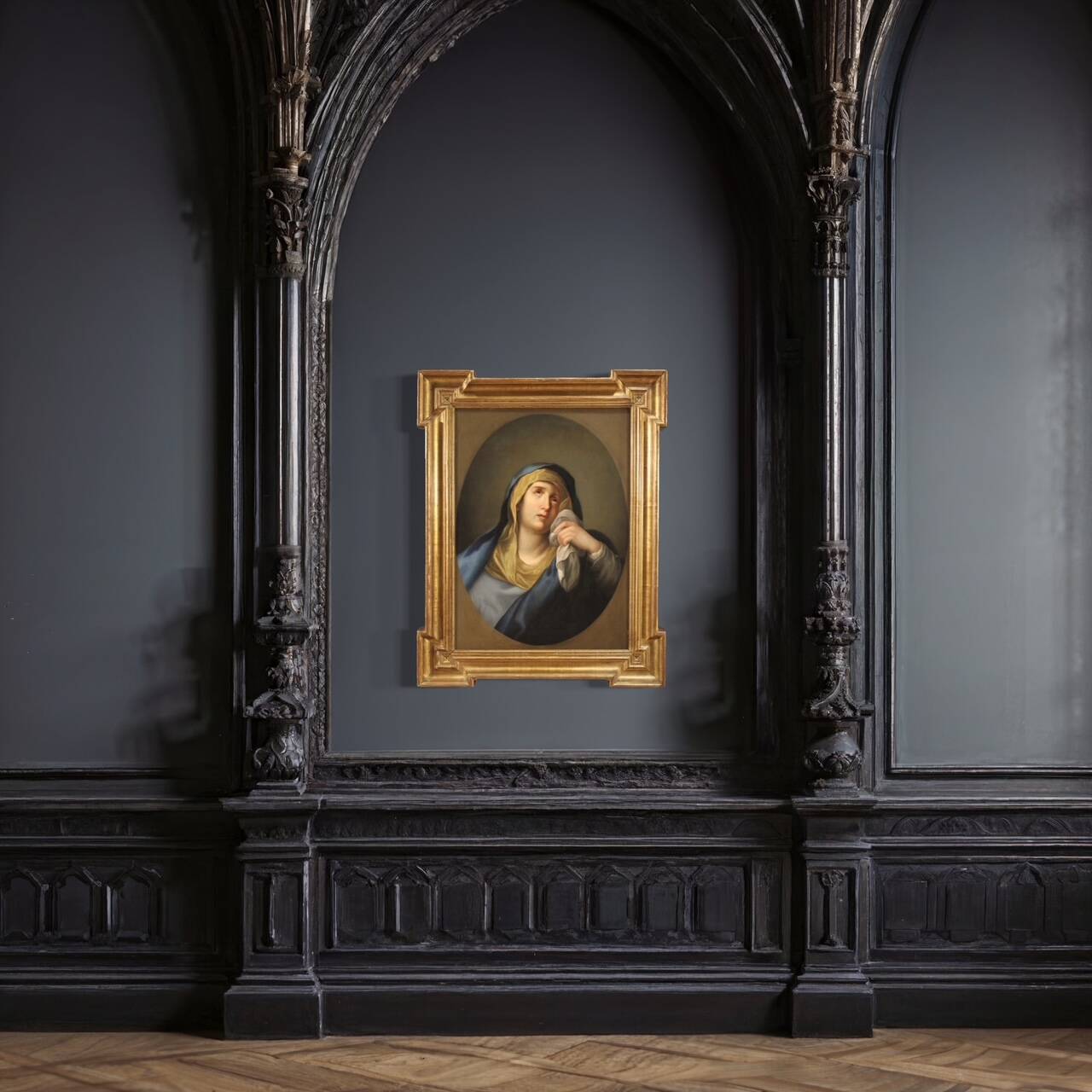 Antique painting of the Virgin of Sorrows from the 18th century