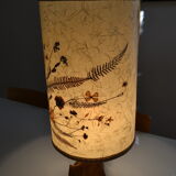 Lampe brutaliste moderniste forme libre 60's bois d'olivier