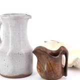 White stoneware pitcher by Jeanne and Norbert Pierlot