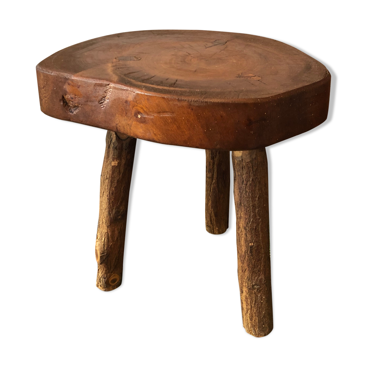 Brutalist oak side table