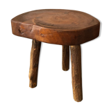 Brutalist oak side table