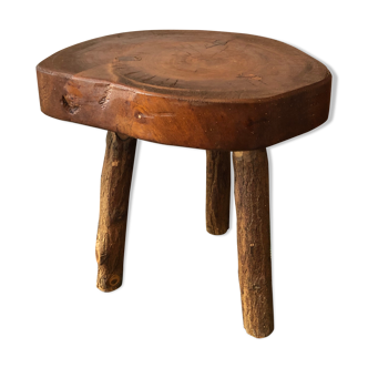 Brutalist oak side table