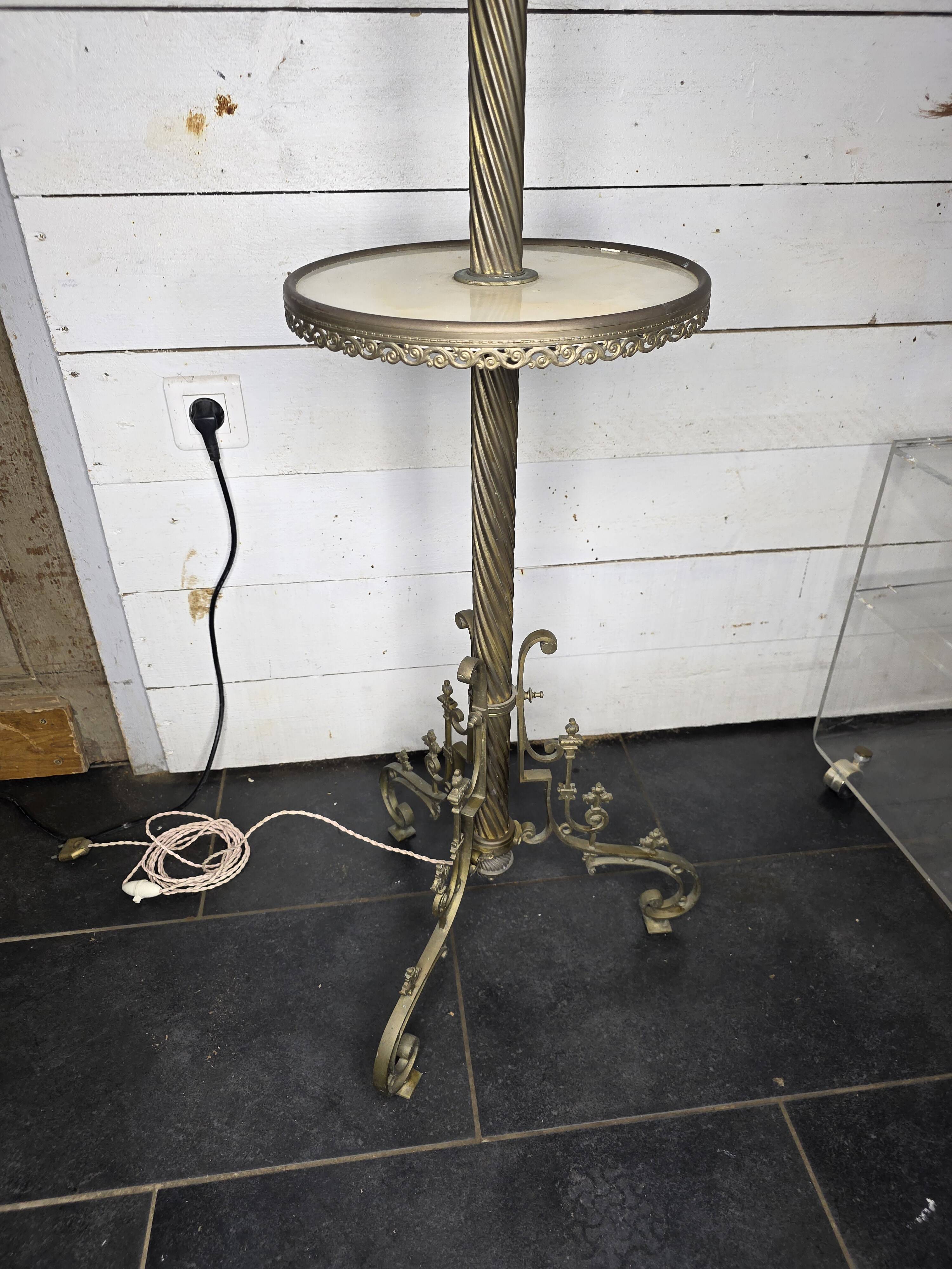 Napoleon III floor lamp in bronze and brass