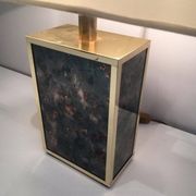 Lamp in gilded metal and stylized glass. In the style of Aldo Tura