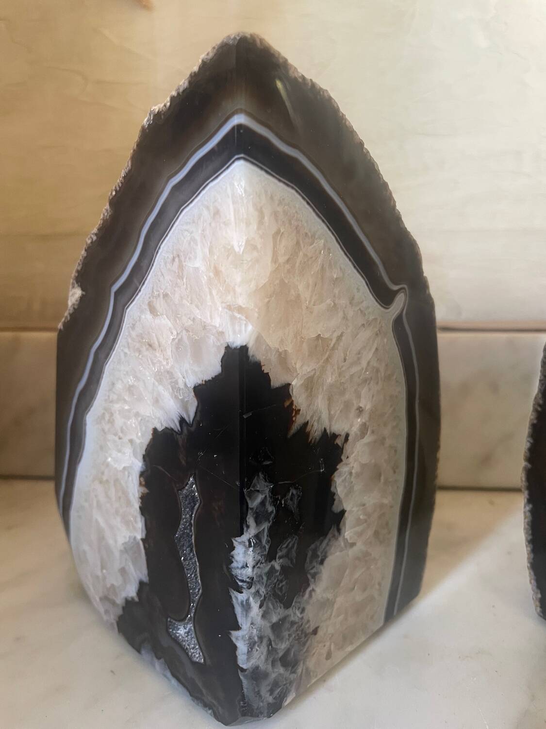 Paire de serres-livres en agate 4,3kg