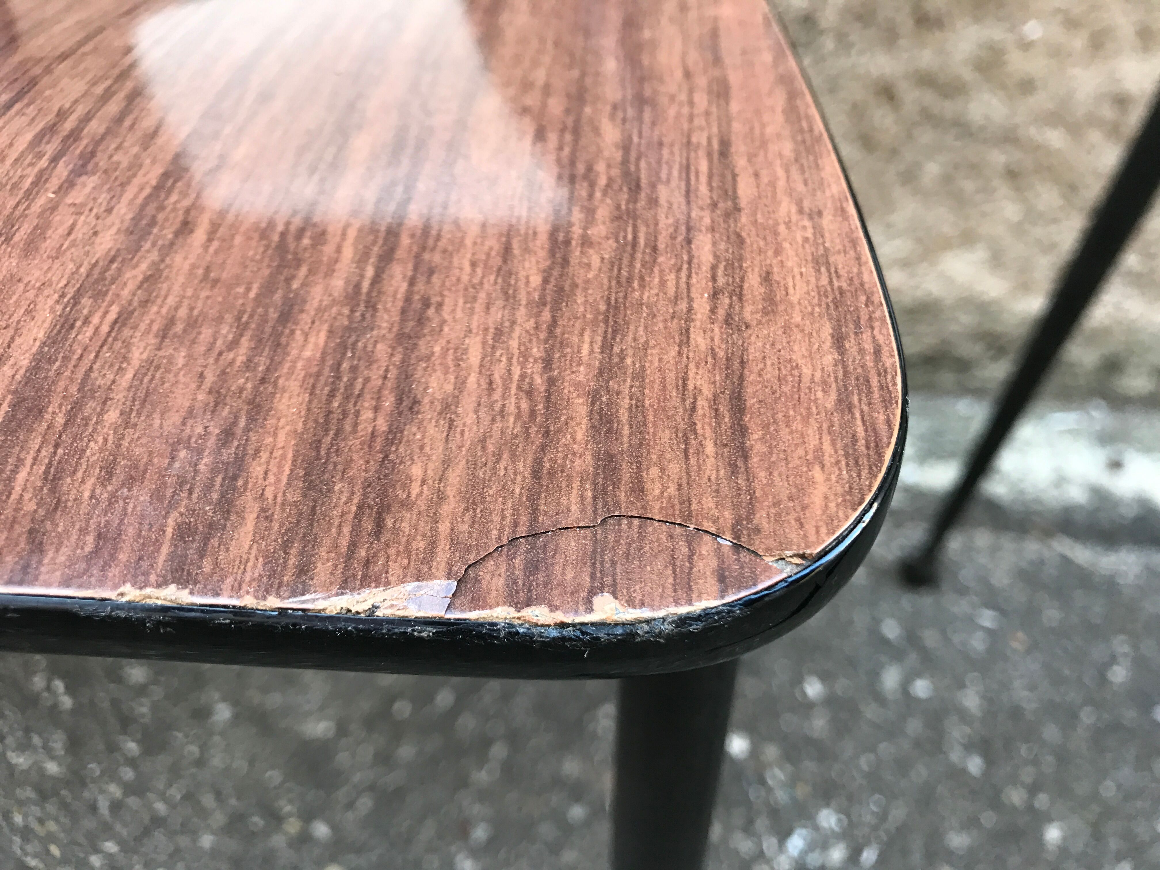 Series of 4 metal and formica chairs 1950/1960