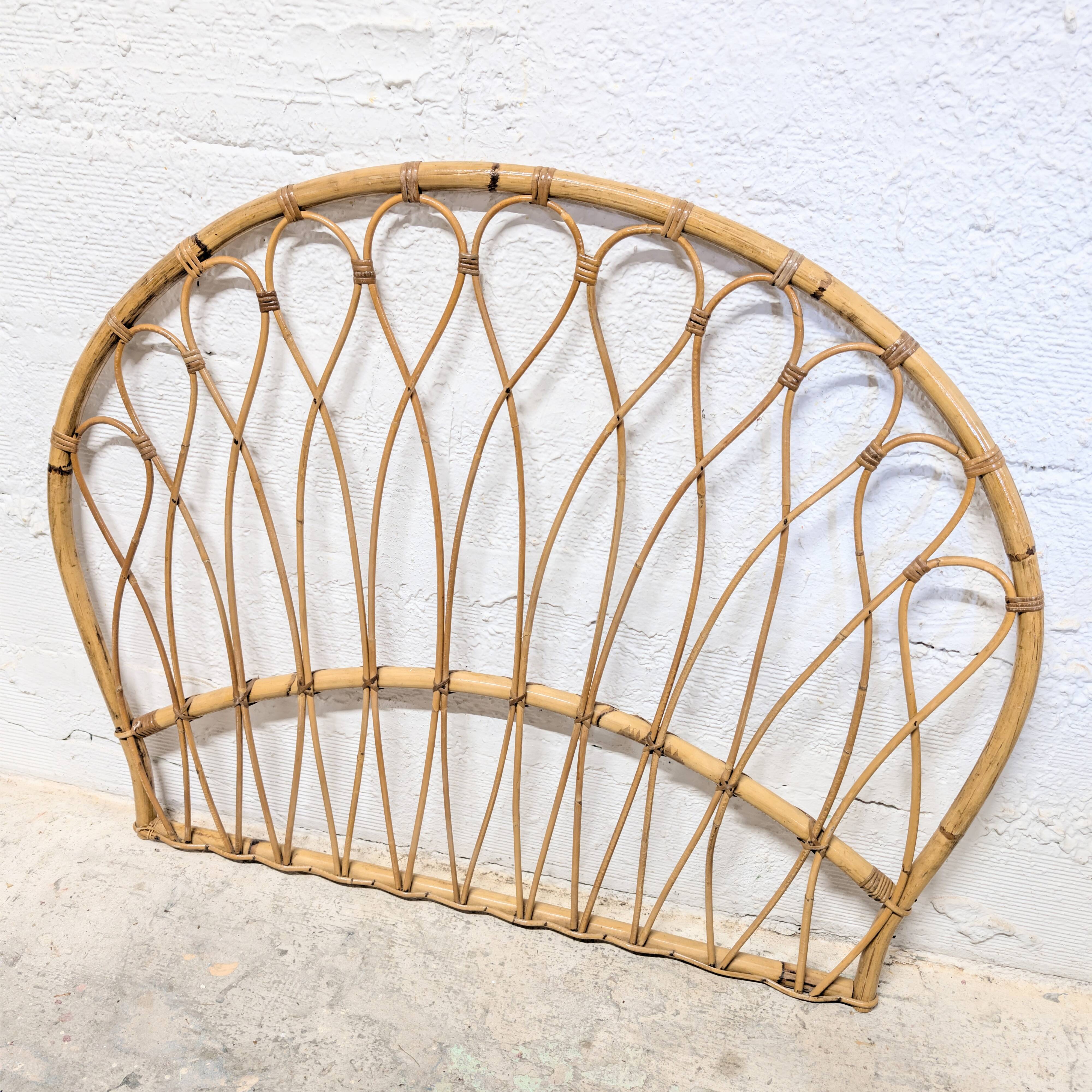 Vintage rattan headboard - single