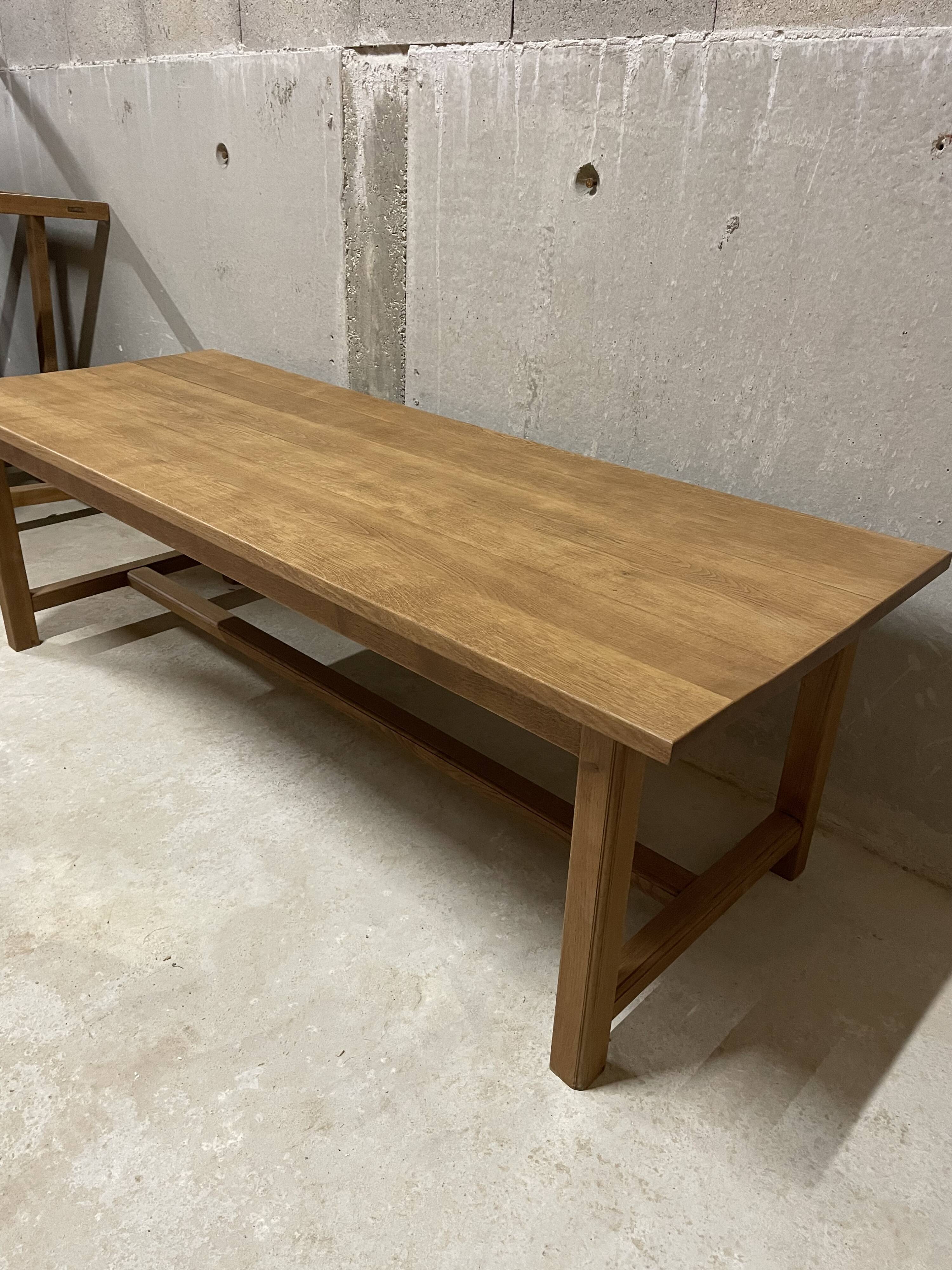 Solid wood farmhouse table - country style 230 cm