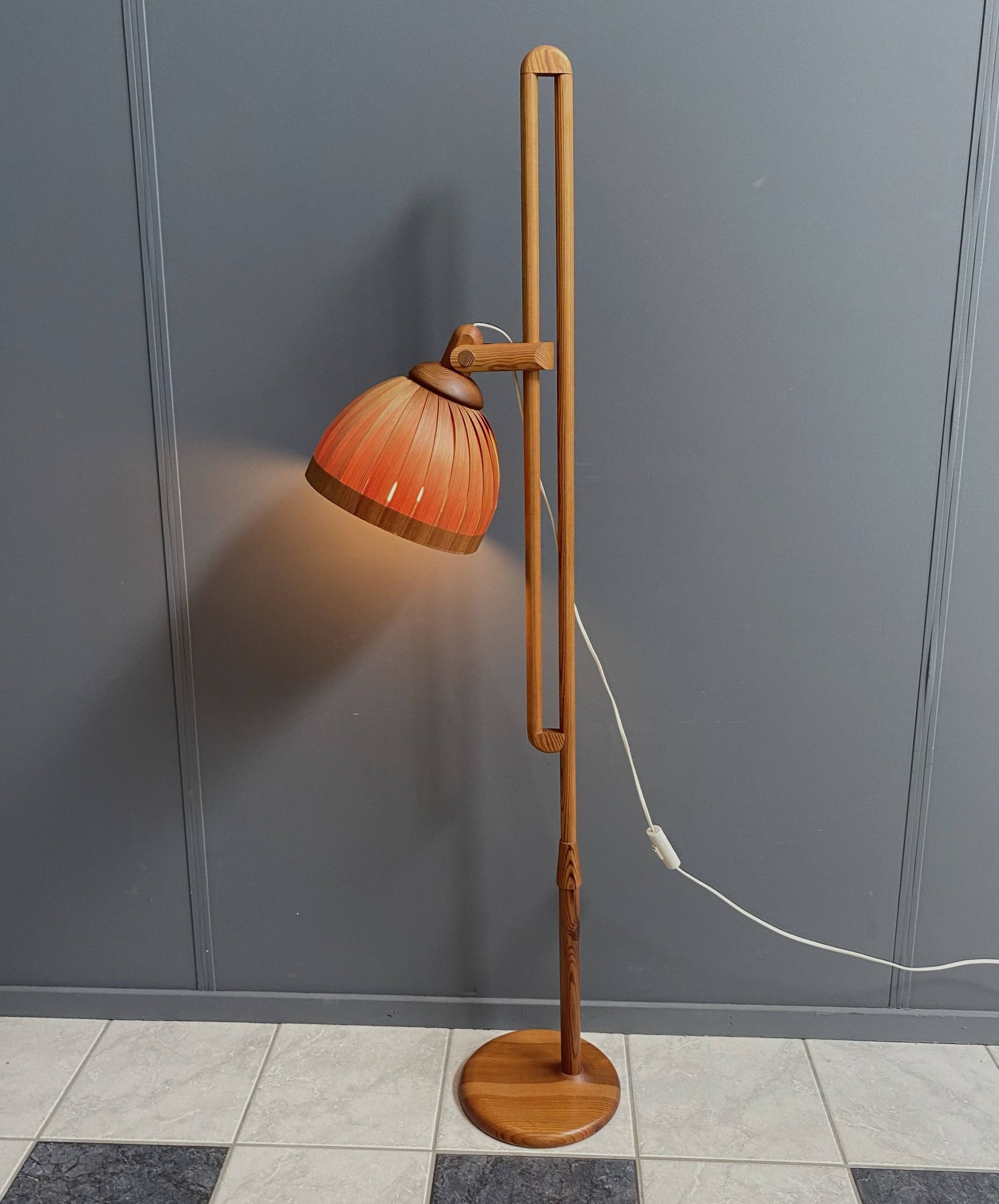Hans agne Jakobsson wood floor lamp 1960s